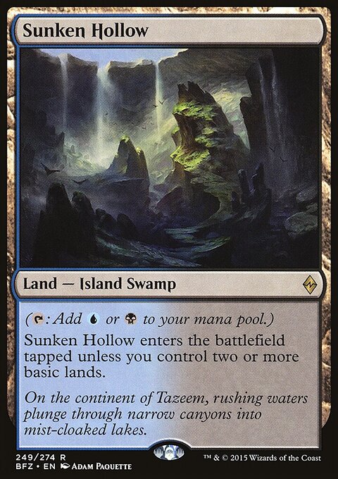 Sunken Hollow - Battle for Zendikar #249 - Front