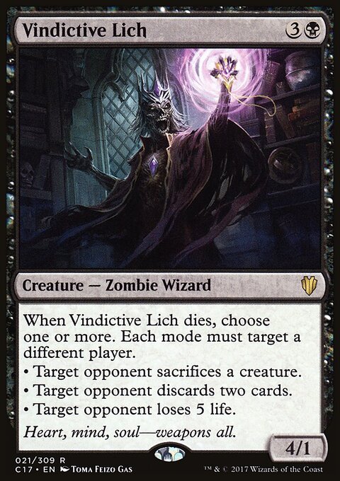 Vindictive Lich - Commander 2017 #21 - Front