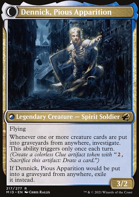 Dennick, Pious Apprentice - Innistrad: Midnight Hunt #217 - Back