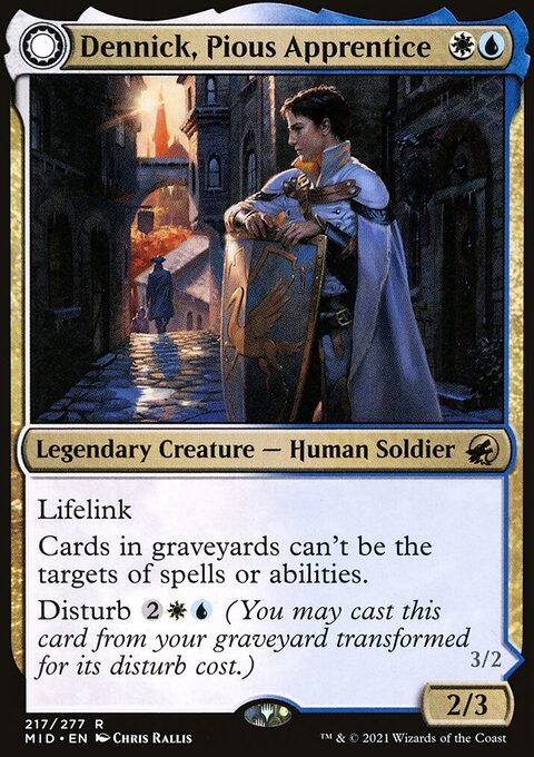 Dennick, Pious Apprentice - Innistrad: Midnight Hunt #217 - Front