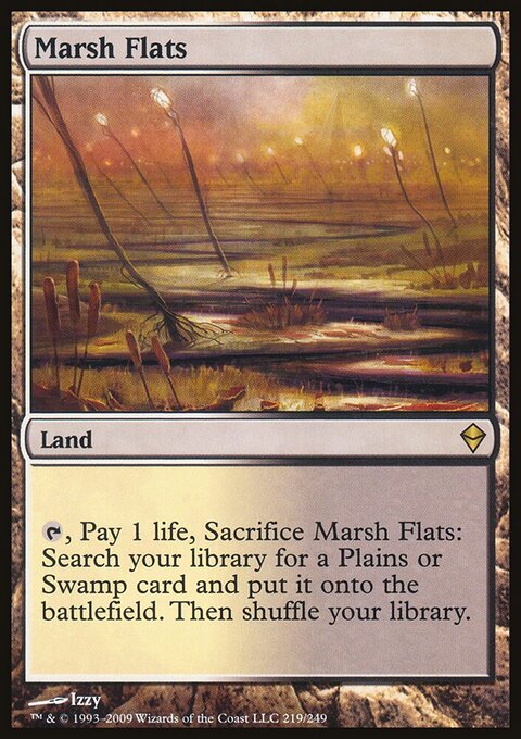 Marsh Flats - Zendikar #219 - Front