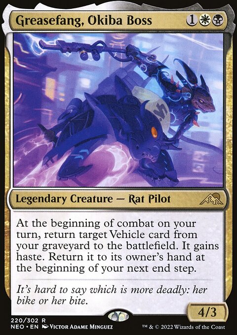Greasefang, Okiba Boss - Kamigawa: Neon Dynasty #220 - Front