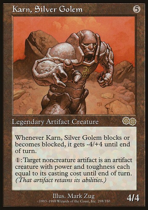 Karn, Silver Golem - Urza's Saga #298 - Front