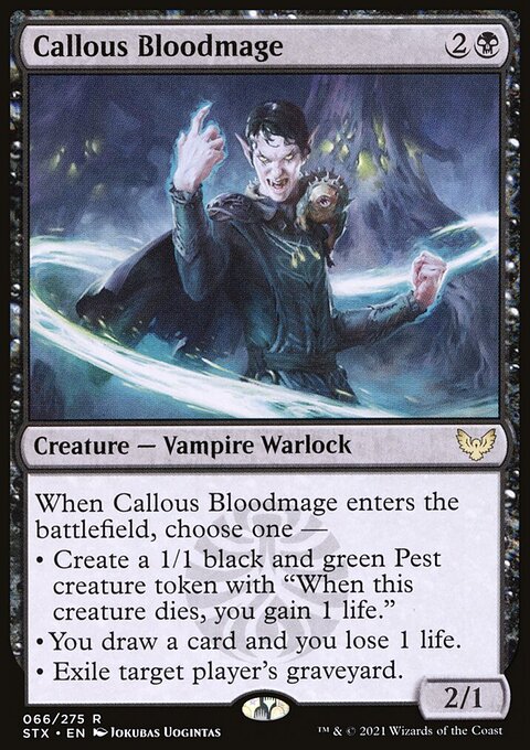 Callous Bloodmage - Strixhaven: School of Mages #66 - Front