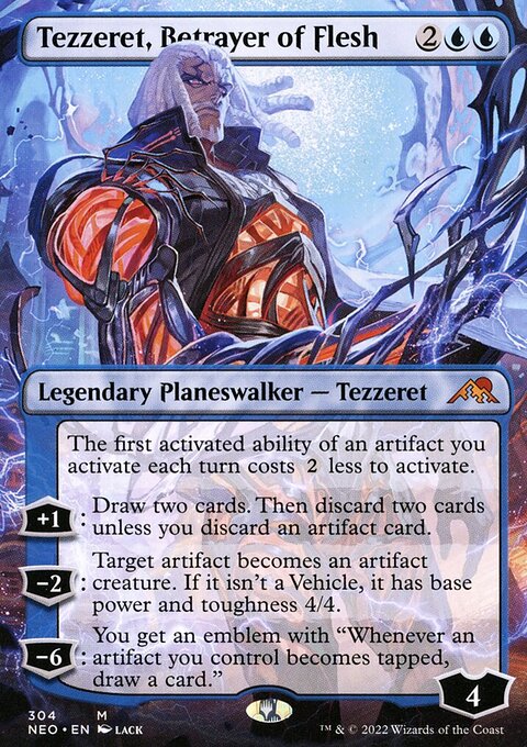 Tezzeret, Betrayer of Flesh - Kamigawa: Neon Dynasty #304 - Front