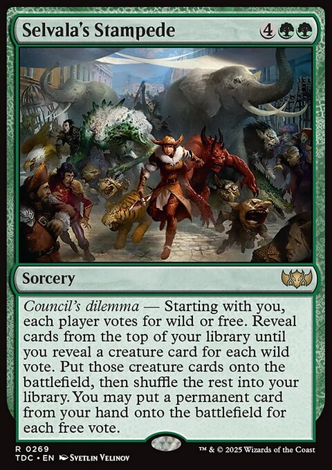 Selvala's Stampede - Tarkir: Dragonstorm Commander #269 - Front