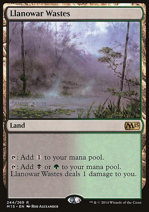 Llanowar Wastes - Magic 2015 #244 - Front