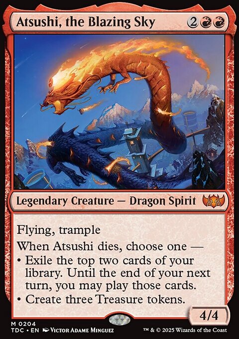 Atsushi, the Blazing Sky - Tarkir: Dragonstorm Commander #204 - Front